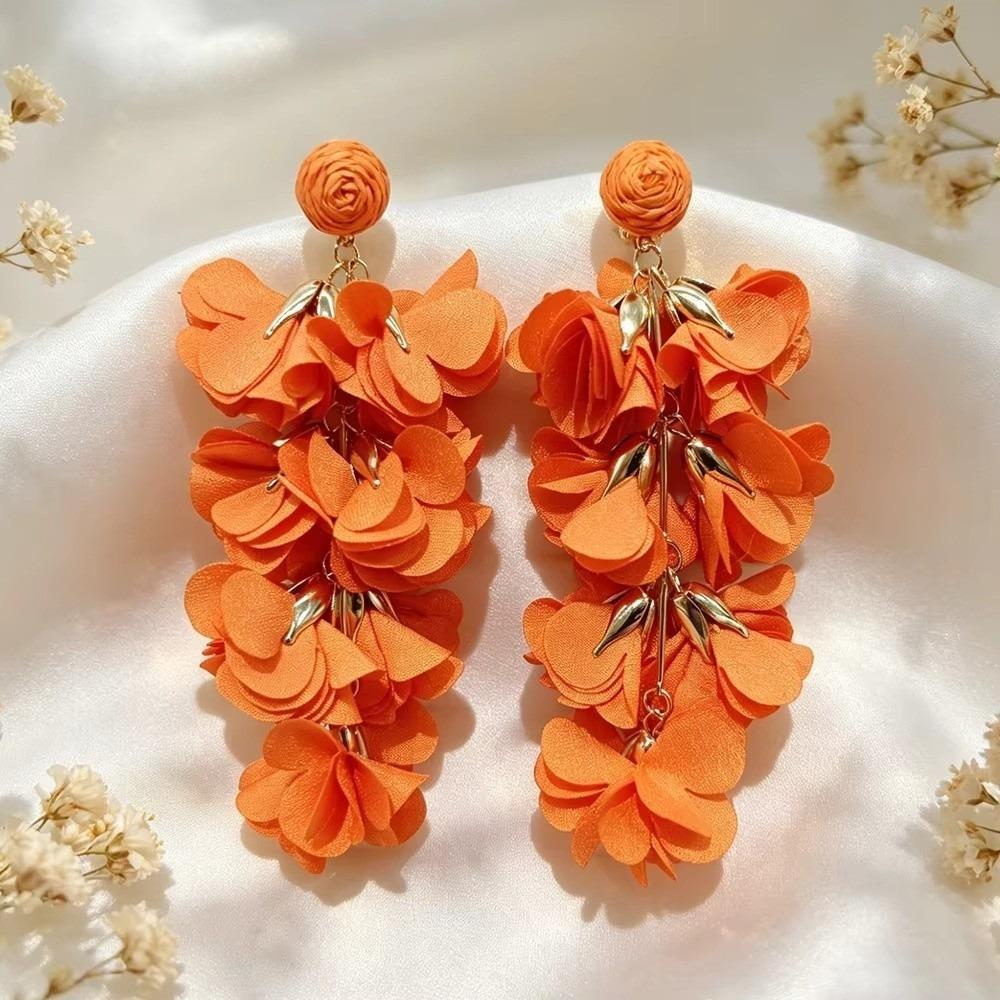 Orecchini a Clip Stile Etnico Design Colorato Orecchini Senza Foratura Orecchini a Fiore Per Donna Regalo