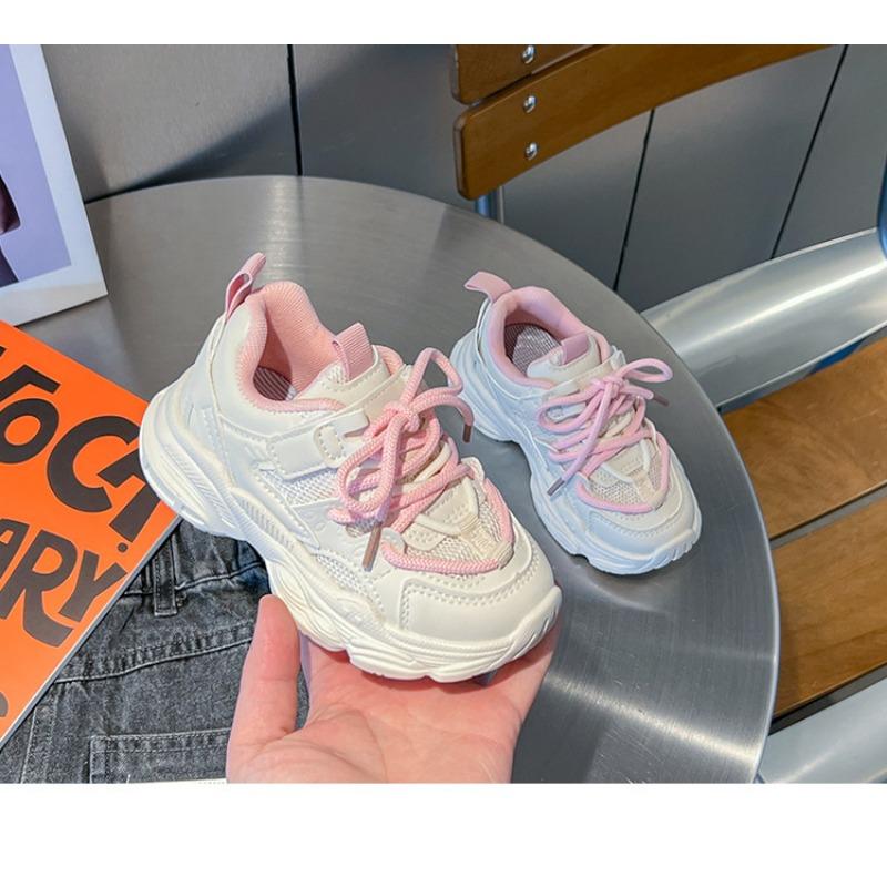 Kids Breathable Mesh Thick Sole Casual Sneakers 26 розовый