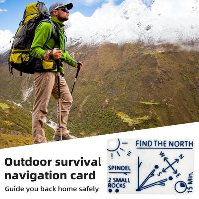 1/2 Stück Taschen-Überlebensführer-Karte Leicht lesbar Tragbar Leichtgewicht Outdoor Reise Camping Jagd Wandern Licht Schatten Stern Navigationskarte Werkzeuge