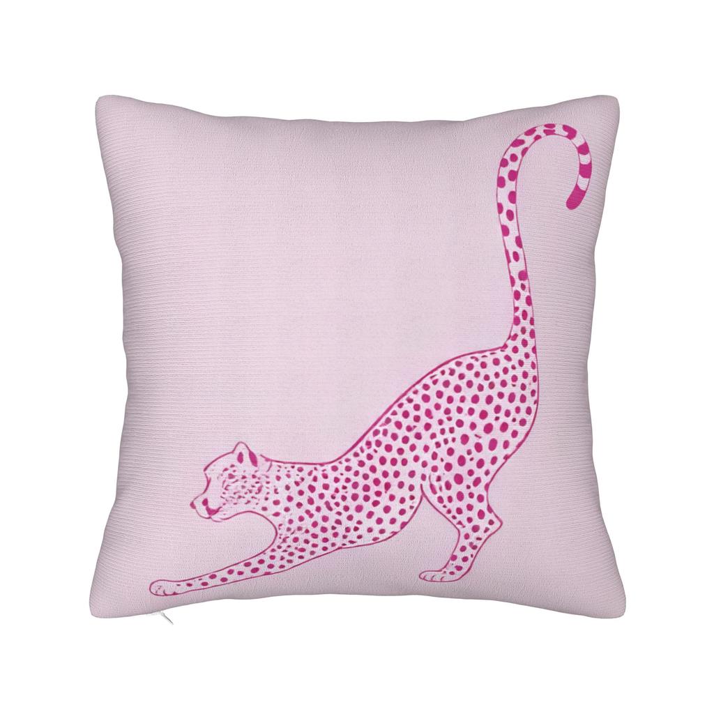 Pillow Cover Pink Black Leopard Duo Lying Sitting  Morden Pillow Case For Chair Sofa Home Decor Pillowcases