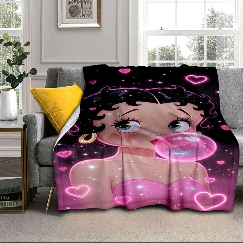 laday In Red Dress Blanket Flannel Blanket for bed, sofa, Camping, Hiking, Picnic Essentials, gift for family Fan gifts