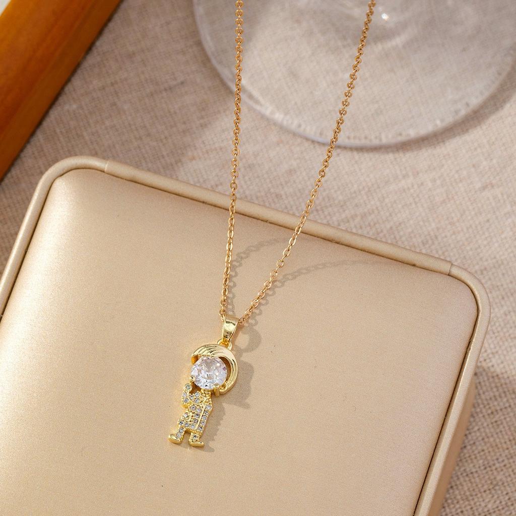 Micro Paved Titanium Steel Cross Pendant Necklace For Women Stylish Versatile Delicate Collarbone Chain