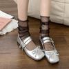 White square head retro French light mouth flat sole shoes women's 2025 new summer skirt ballet Mary Jane shoes