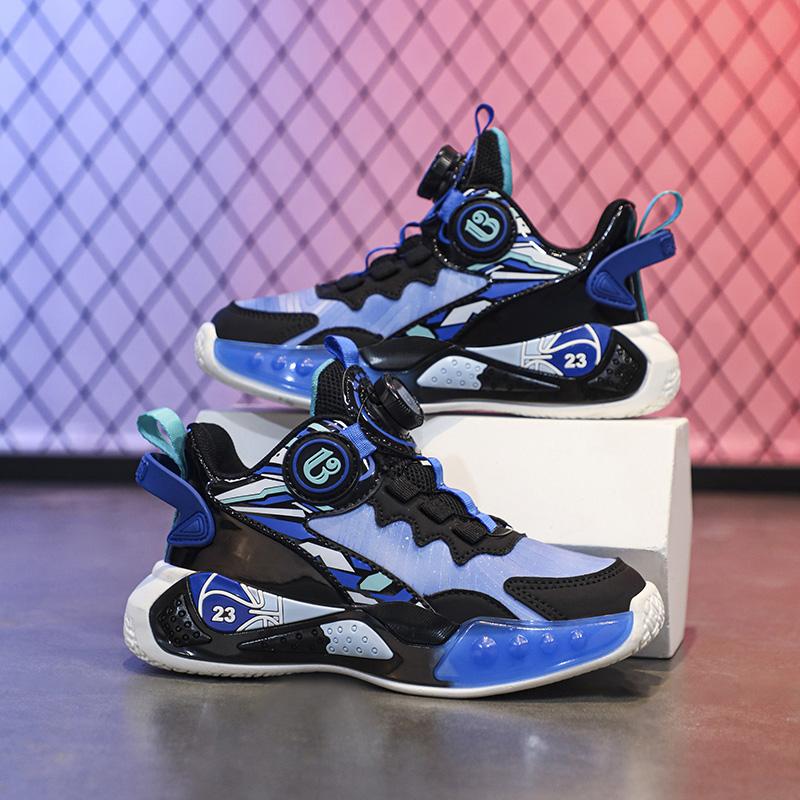 Wiosenne/Jesień/Zima Chłopięce trampki Koszykarskie trampki Lekkie Sportowe Modne Obrotowe Guziki Dziewczęce trampki