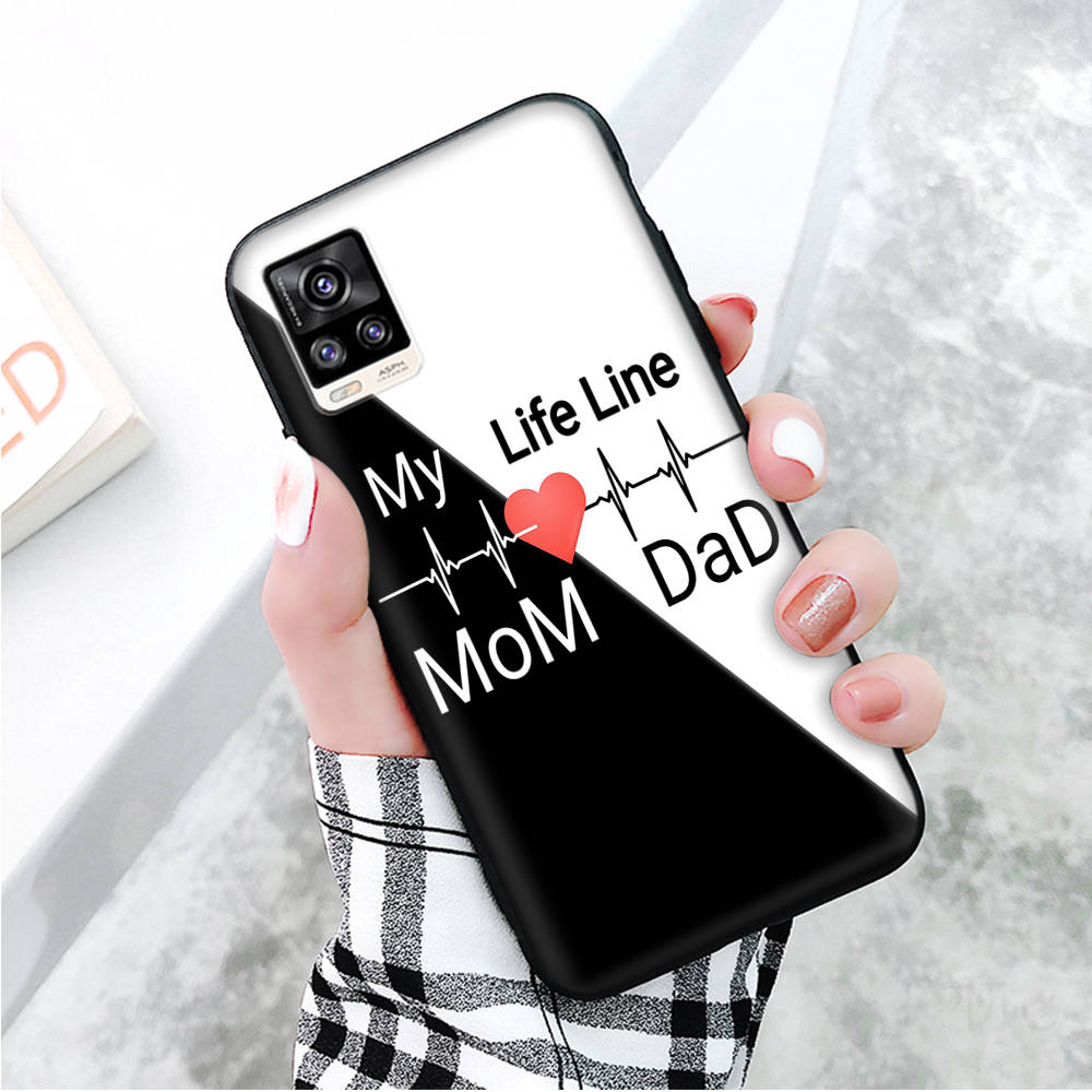 Black Case for Xiaomi Redmi 13C Note 9 iPhone XR 7 8 14 15 11 12 13 X XS Pro Max Samsung A25 S23 S24 FE Ultra Plus Mum and Dad