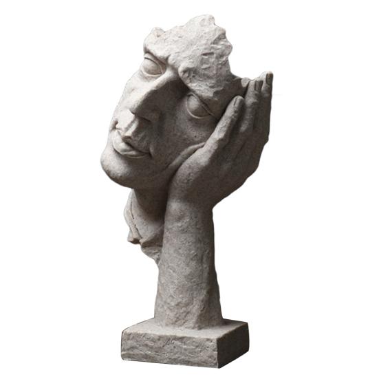 Resin Silence Is Gold Sculpture Statuette Figurine Craft Office Home Decoration