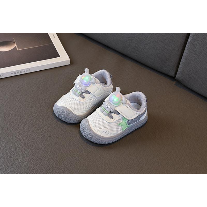 Baby Toddler Shoes Spring New Mesh Breathable Boys and Girls Baby Soft-soled Sports Shoes Korean Version Children's Single Shoes Light Up