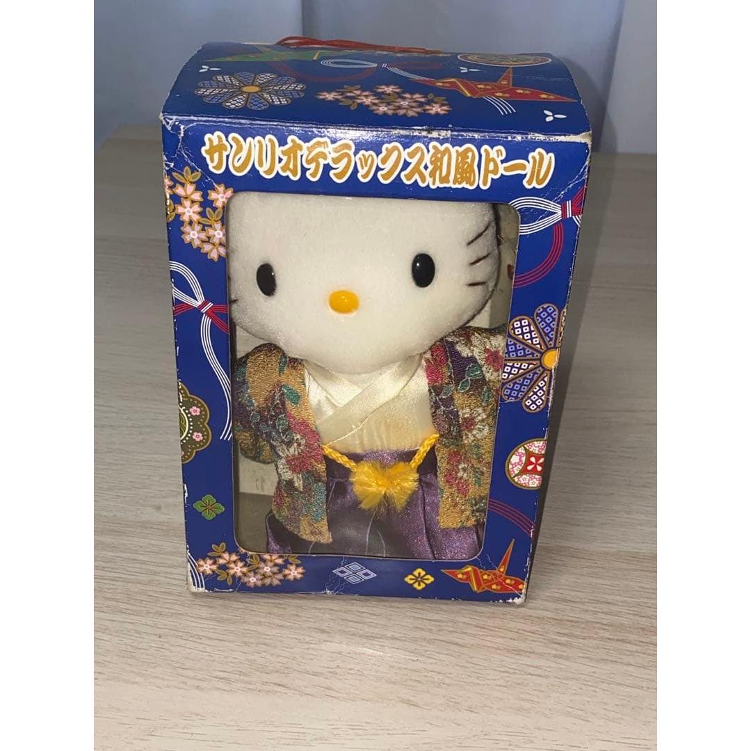 [Original item/rare] Sanrio Japanese style doll Hello Kitty stuffed toy with box