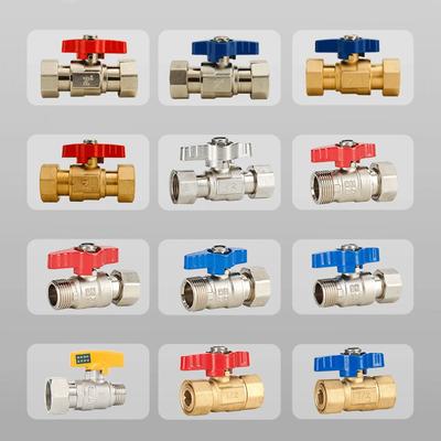 Union Ball Valve 1/2" -3/4" Brass Double Female and Male Thread Valve Water Pipe Switch Gas Straight To Tap Water