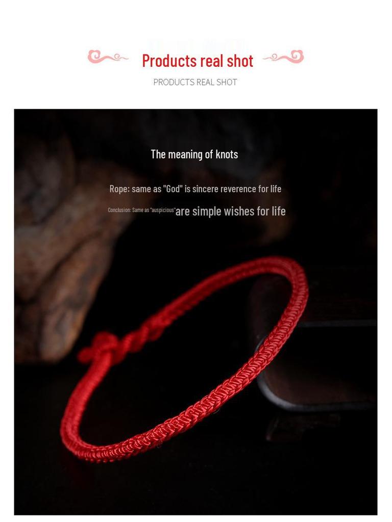 Dragon Knot 3.5mm Red Rope Bracelet, Hand-Woven for Benming Year, Wearable with Gold and Silver Jewelry.