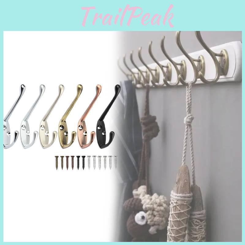 Modern Zinc Alloy Double Coat Hook For Bathroom And Closet Storage