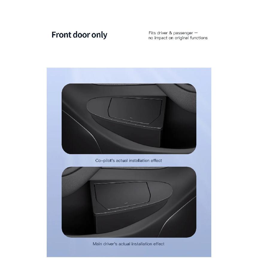 YZ Front Door Storage Trash Can for Tesla Model Y Juniper 2025 Car Door Storage Box Multi Functional Organizador Car Accessories