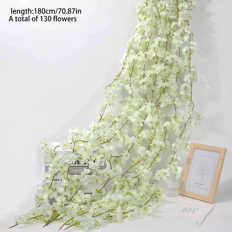 Umělé květy třešně vinná réva Sakura závěsná girlanda svatební oblouk domácí zahradní dekorace hedvábná umělá rostlina narozeninová oslava