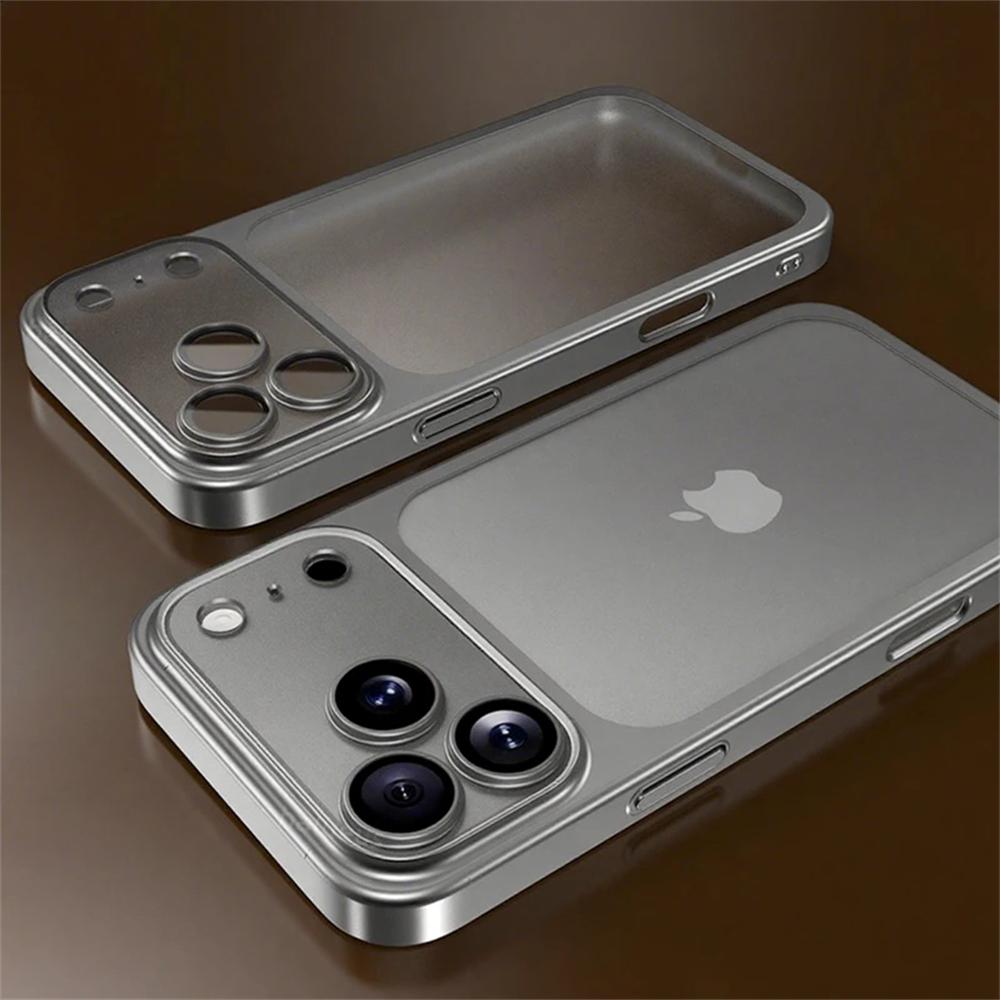 Luxury Original Matte Clear Frosted Phone Case For iPhone 17 16 15 14 13 12 Pro Max Air Glass Lens Film Shockproof Hard PC Cover