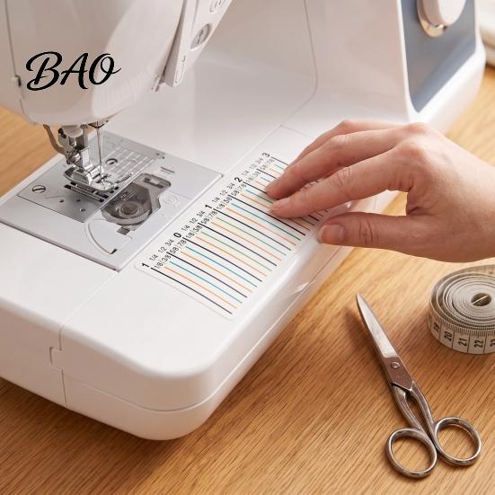 Adhesive Seam Guide Tape Allowance Sticker for Sewing Machine, Beginners Supplies with Scale Marks, Positioning Decal Accurate Stitching Quilting