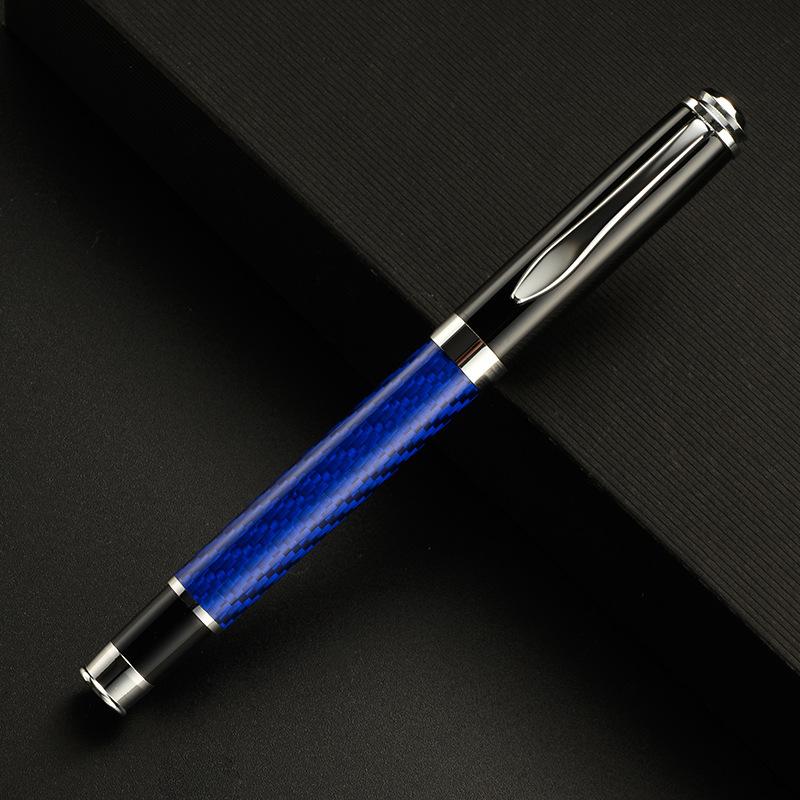 Metal Carbon Fiber Fountain Pen Business Advertising Gift Pen Adult Calligraphy Practice Ink Cartridge Fountain Pen