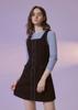 Rood Wool Square Neck Bustier Dress _ Black