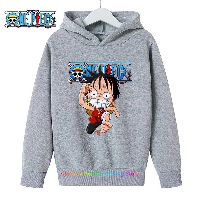Anime Luffy Hoodie for Kids, One Piece Sweatshirt, Coat for Baby Boys and Girls, Warm Sweater, Autumn Clothing