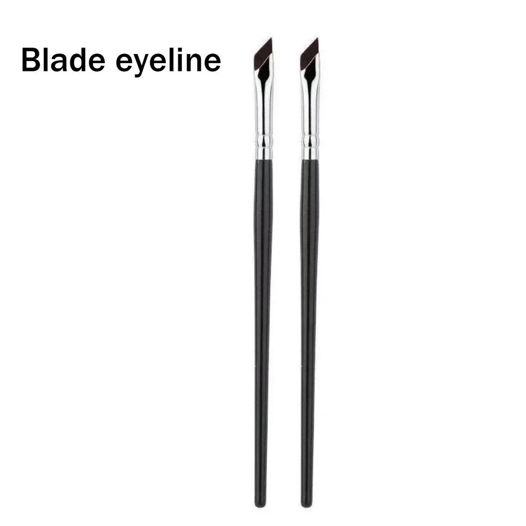 2pcs Eye Shadow Brush Ultra Thin Sickle Diagonal Makeup Brush Horizontal Silkworm Brush Eyebrow Brush