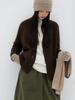 Women's 100% Wool V-Neck Knit Cardigan, Autumn/Winter Loose Fit Sweater Coat with Hidden Pockets