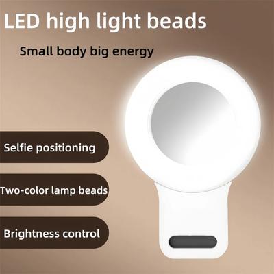 LED Selfie Invullicht Clip - Mini USB Draagbare Ringlamp voor Live Video Beauty