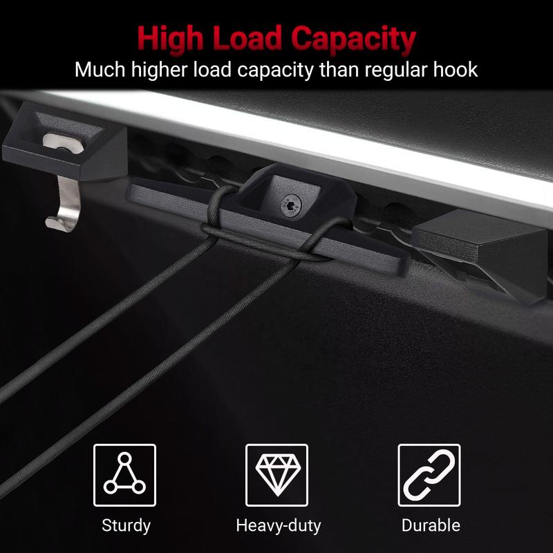 For Tesla Cybertruck 2024 Car Equipment 4 Hooks 2 D-rings 1 Opener Black Aluminum Rear Bucket Pull Ring Track Accessories Set