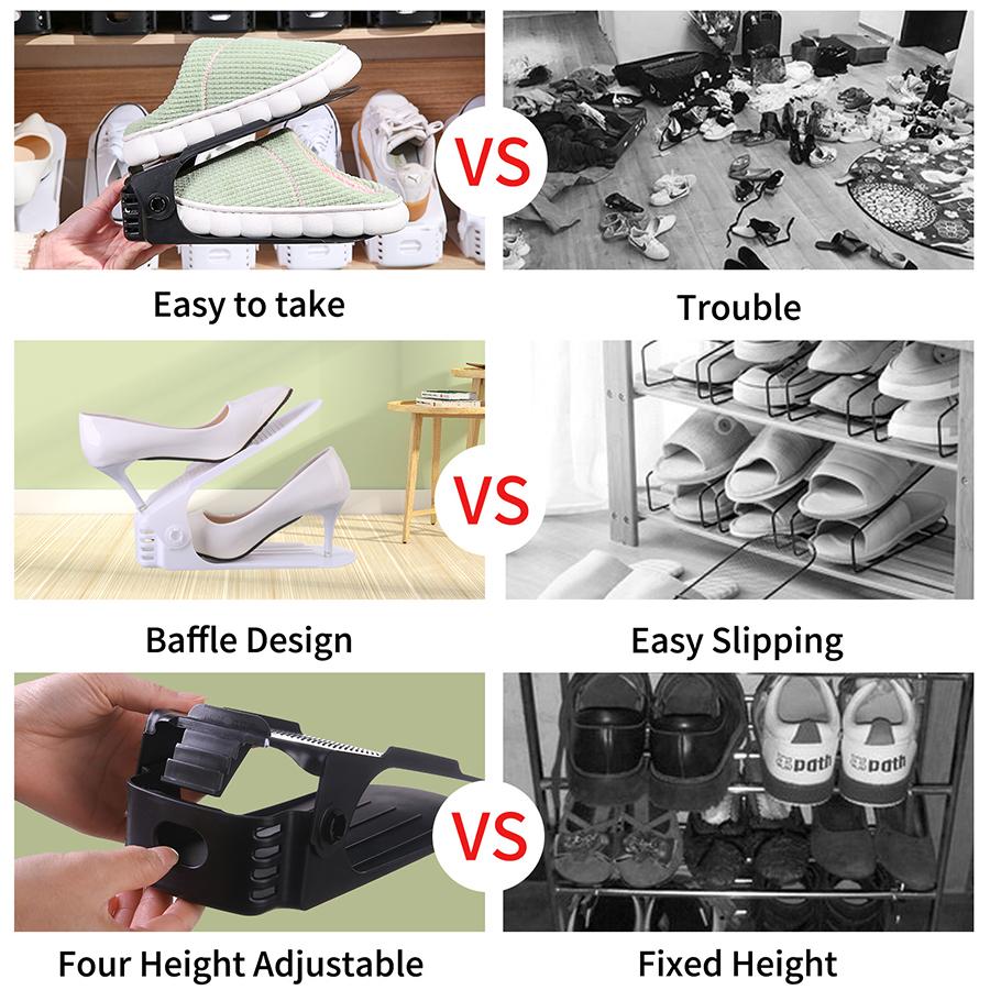1PCS Shoe Organiser Adjustable Space Saving Shoe Cabinet Layered Storage Wider Upgraded Shoe Tray Double Thickened Shoe Racks