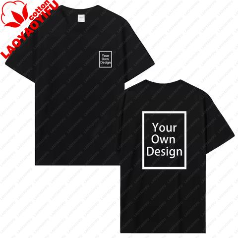Customized Cotton Personalized Printed Shortsleeved Tshirt DIY Your Favorite Pattern or Logo 100 Cotton Top S