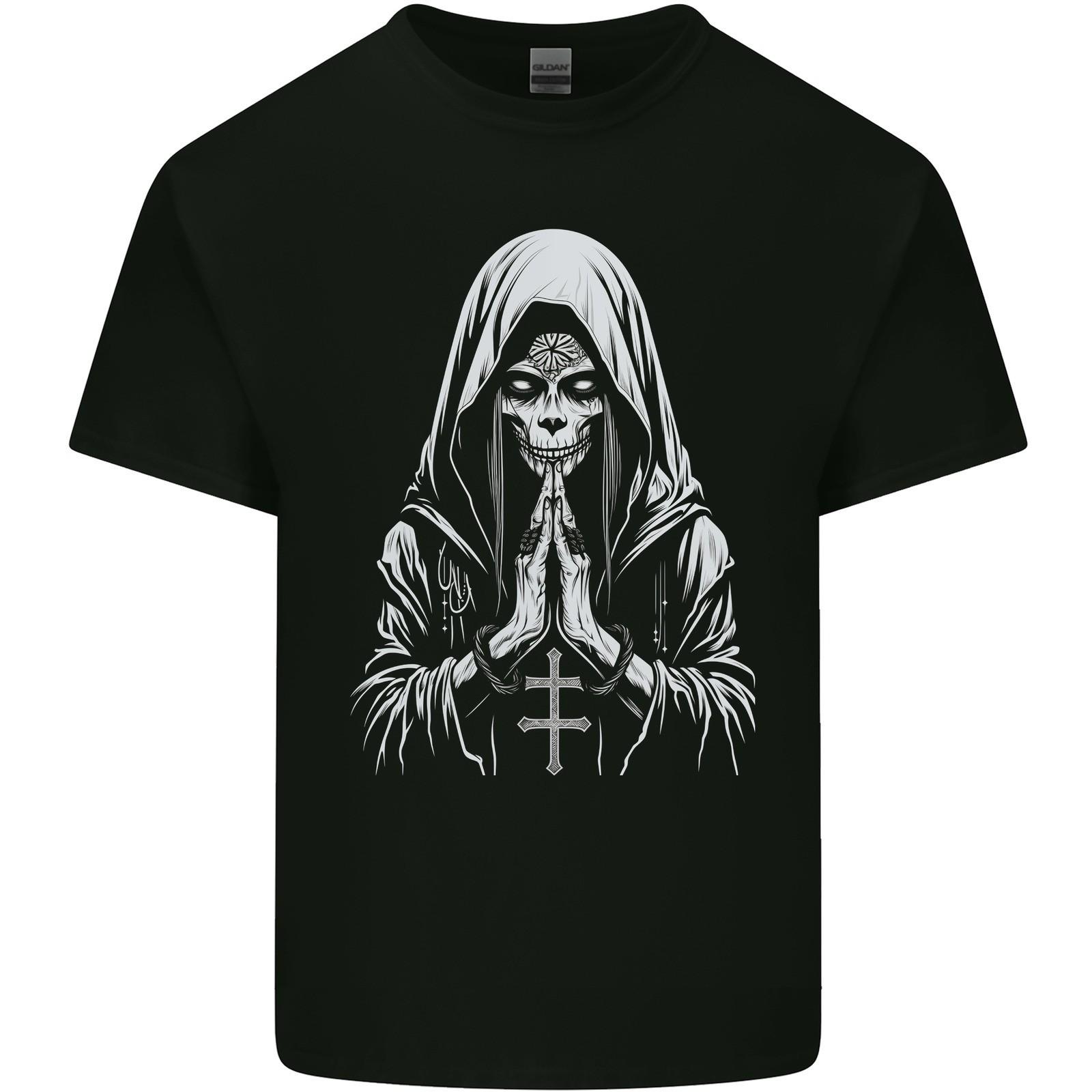 Evil Praying Nun Skull Demon Horror Mens Light Cotton T-Shirt M