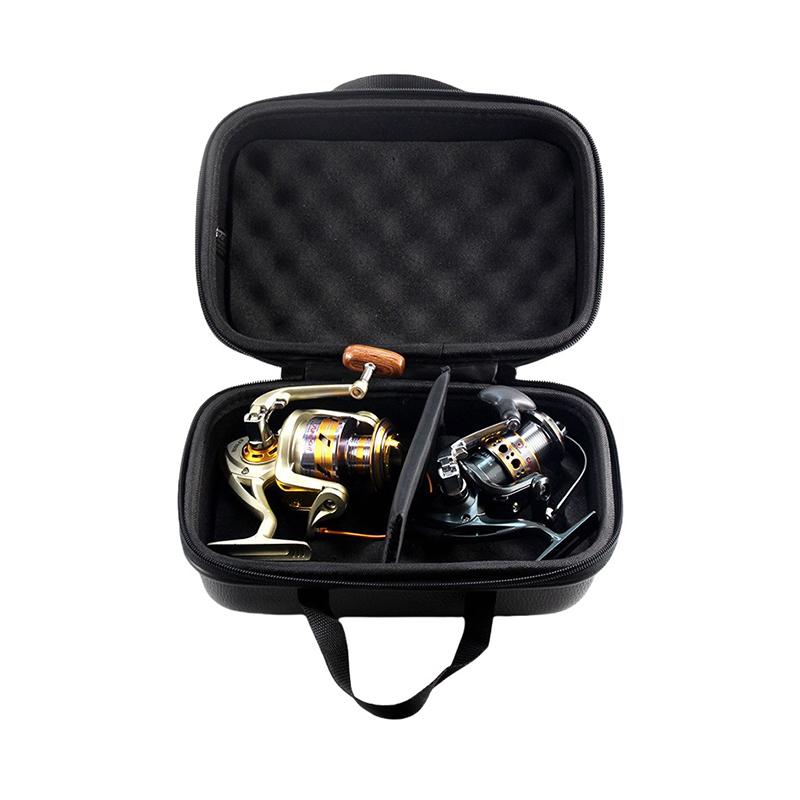 Angeltasche, Spinnrollen-Hülle, Leder-Angelrollentasche, stoßfest, wasserdicht, Aufbewahrungskoffer für Angelgeräte