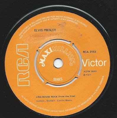 7inch Record ELVIS PRESLEY - Jailhouse Rock RCA2153 RCA Victor 1971 UK Rock Used
