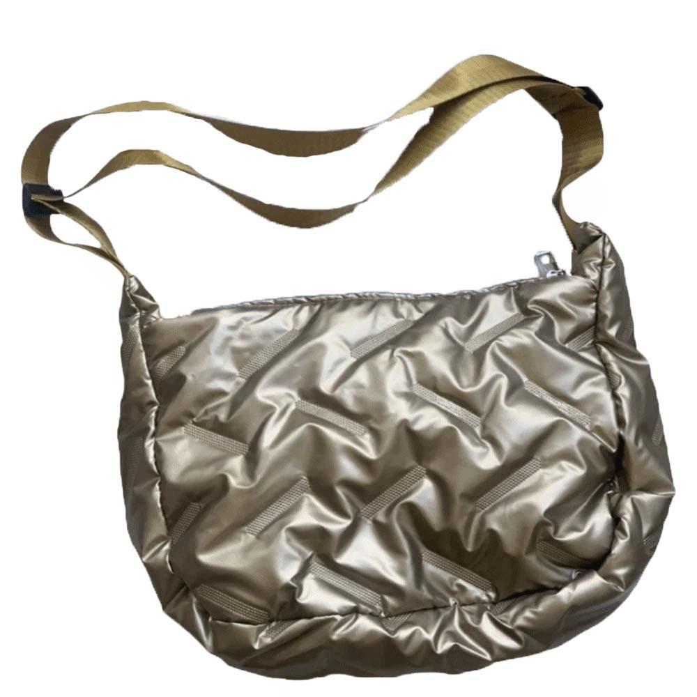 Large Capacity Crossbody Bag Korean Style Nylon Handbag Bright Space Cotton Tote Bag  Autumn Winter