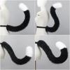 Anime Katzenohr Schwanz Set Cosplay Kostüm Zubehör Schwarzes Kuh Stirnband mit Clip Für Erwachsene