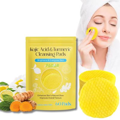 Turmeric & Kojic Acid Face Cleansing Foaming Pads for Dark Spots, Skin Brightening & Acne Prevention With Vitamin C, For All Skin Types