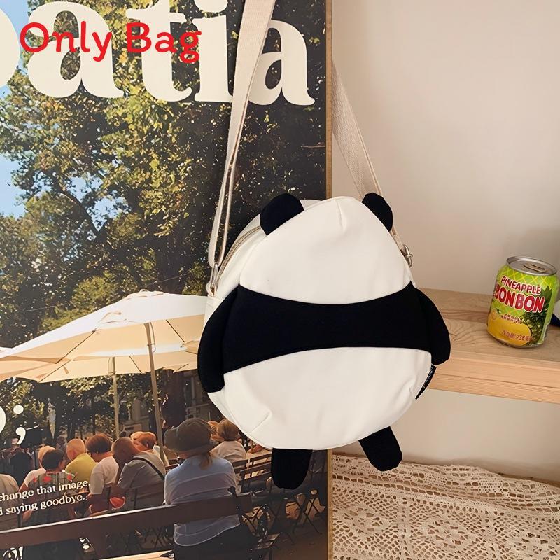 Cute Panda Mini Shoulder Bag With Cartoon Design And Zipper Closure For Daily Use