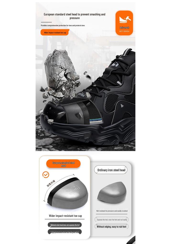 Unisex Stahlkappenschutzschuhe - Stoßfest, Durchstichfest, Modisch & Bequem für den Bau
