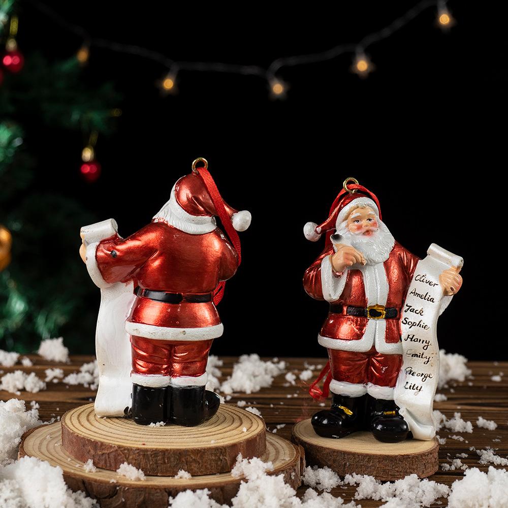 New Santa Christmas Pendant Home Desktop Christmas Tree Decoration Hanging Gift Resin Ornament