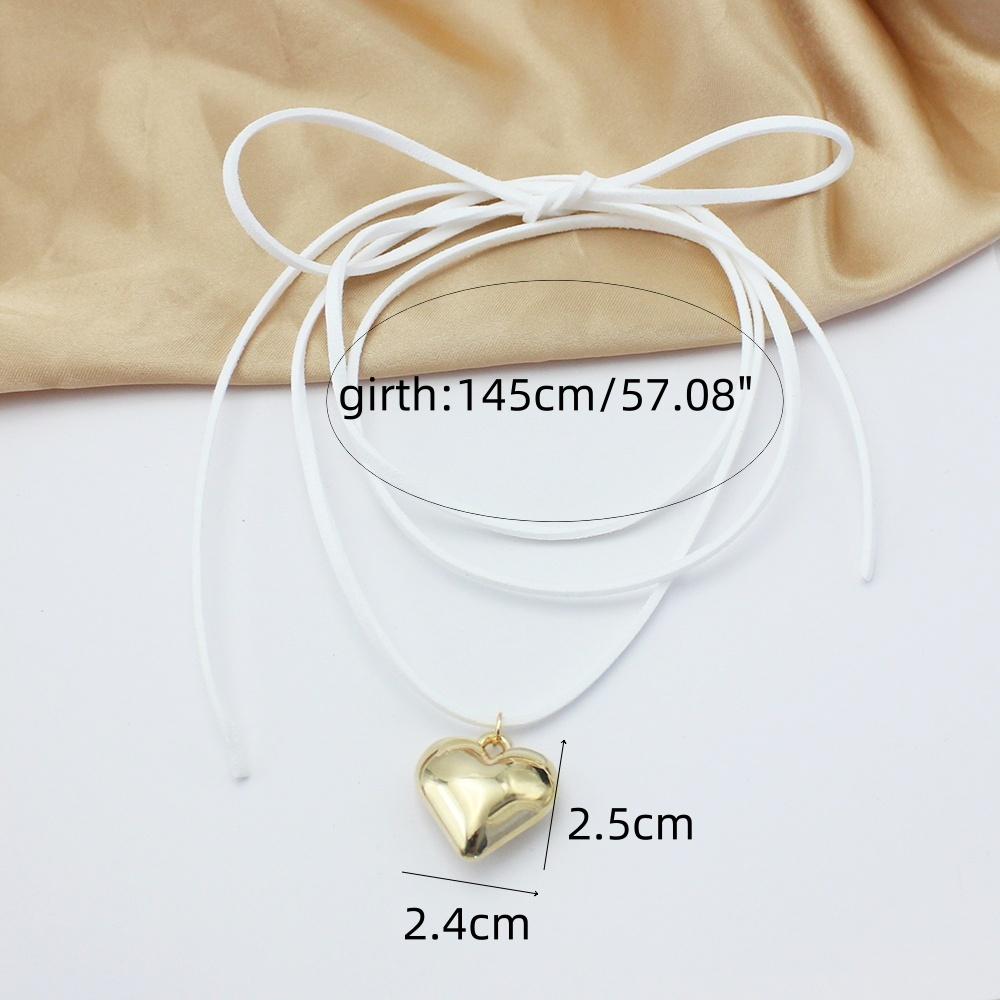 Diy Zircon Goth Black Velvet 25mm Heart Pendant Choker Necklace for Women Weave Knotted Bowknot Adjustable Chain Zircon