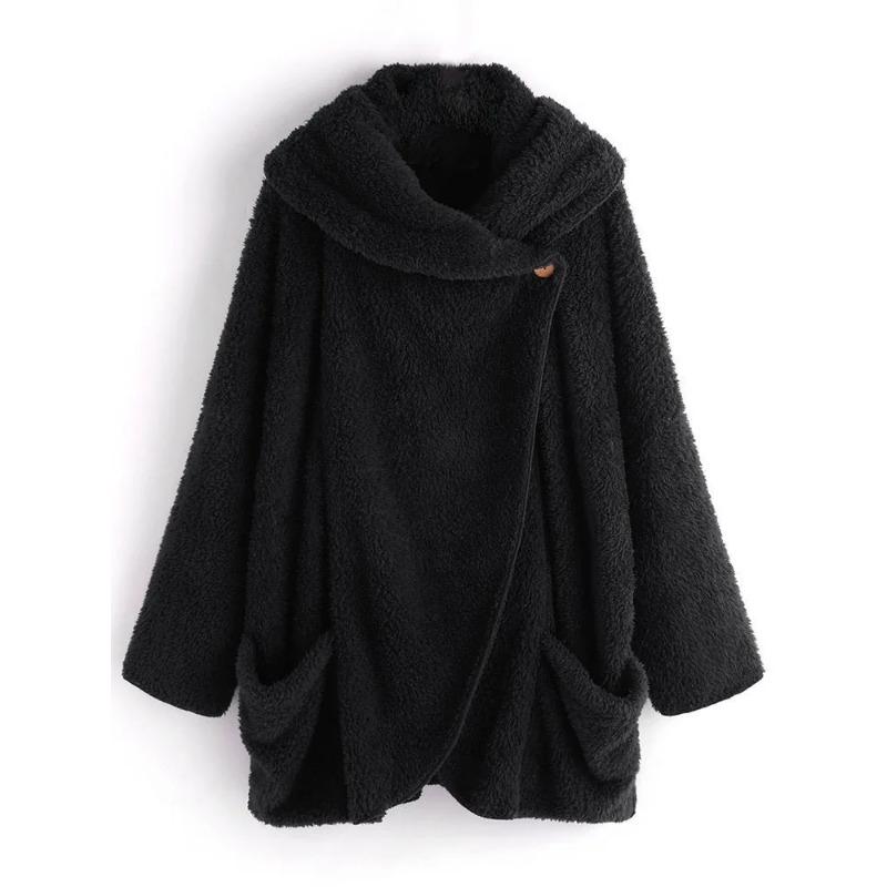 

Женское пальто осень-зима отложной воротник пальто женская свободная теплая куртка с плюшевым мишкой дамское плюшевое пальто кардиган куртка XXL