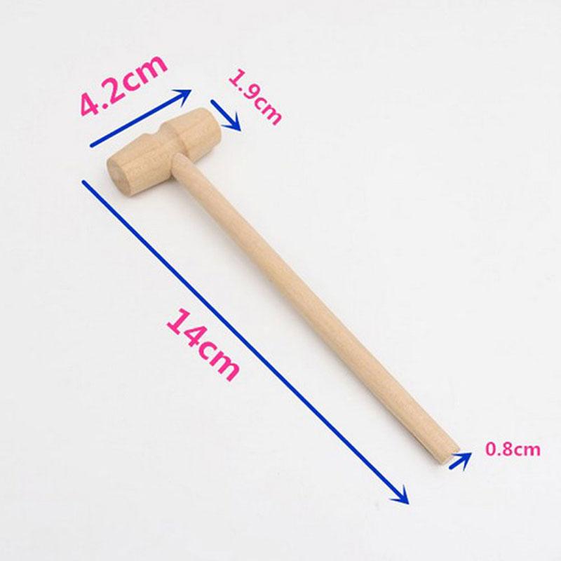 10 Pieces Mini Wooden Hammer Balls Toy Pounder Replacement Wood Mallets Baby