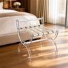Foldable Luggage Rack with Leather Straps Compact Folding Suitcase Holder