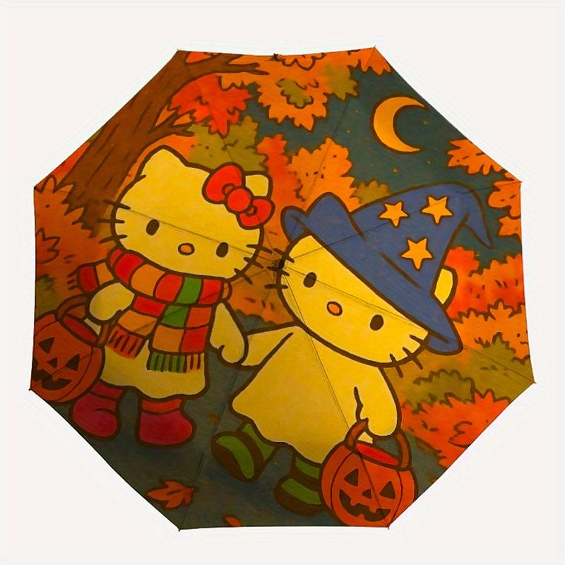 

1pc Hello Kitty, Halloween Automatic Opening/closing Umbrella, Foldable Sunshade, Perfect Gift for Friends, Durable Handle yy250812086