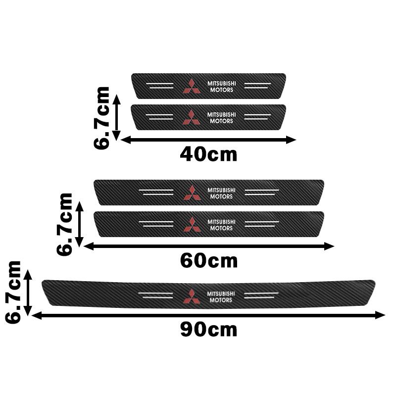 For Mitsubishi Ralliart Lancer 9 EX Outlander Carbon Fiber Car Threshold Protective Film Anti Scratch Stickers Rear Bumper Guard