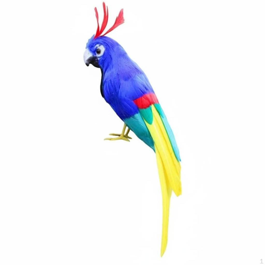 Feathered Parrot Figurine Handmade Artificial Decoration Colorful for Party, Garden, Patio a