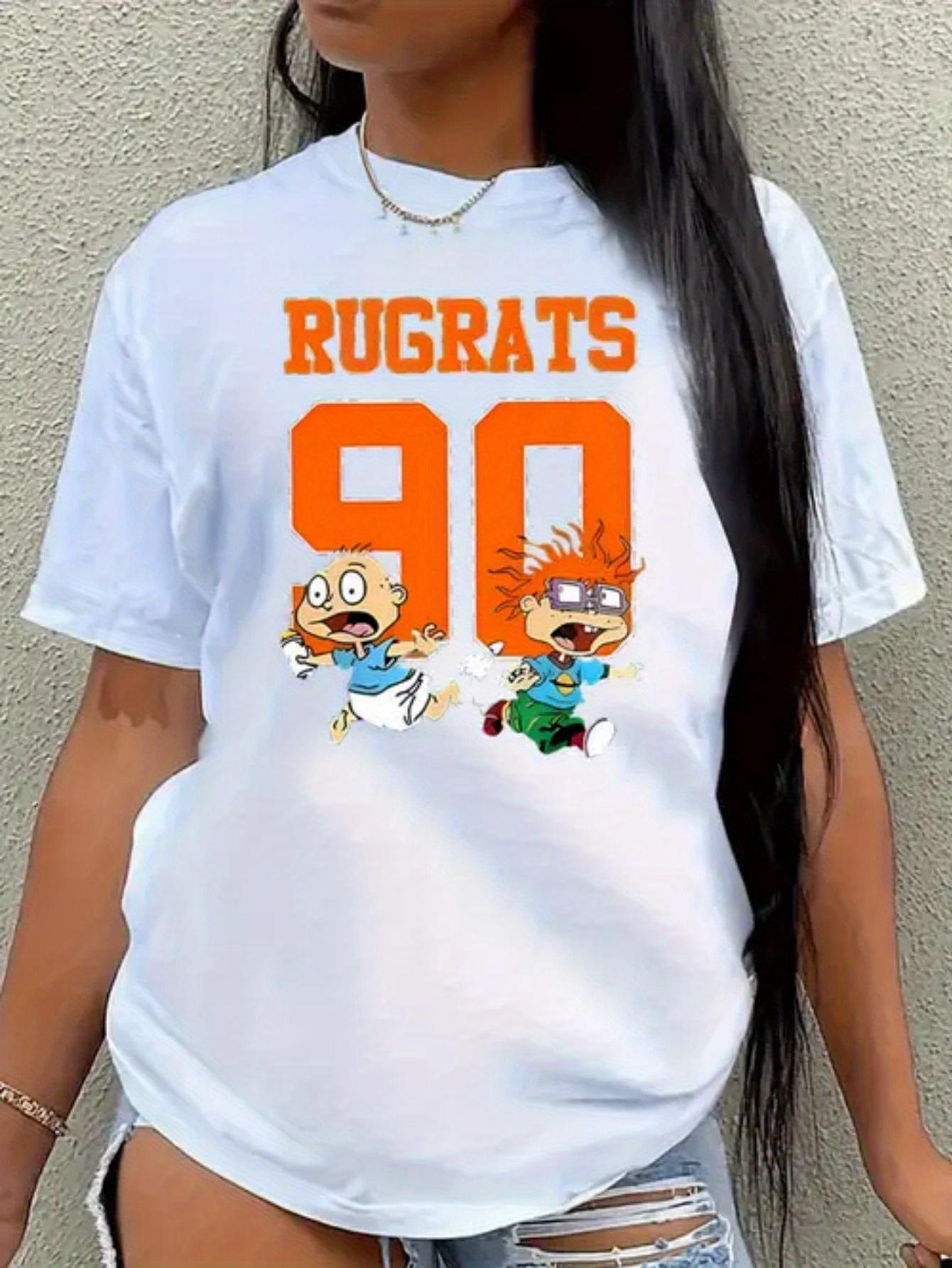 Европейский размер , Женская ретро футболка 90-х с персонажами Rugrats - Дизайн Томми и Чэза - Ностальгическая мультяшная футболка 90-х Nickelodeon с Томми S