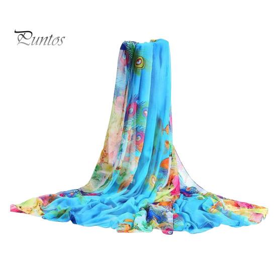 Oversized Chiffon Scarf Gauze Vibrant Color Printing Sun Protection Shawl Extra Large Beach Towel Swimwear Tops Dresses Cover Up Thin Summer