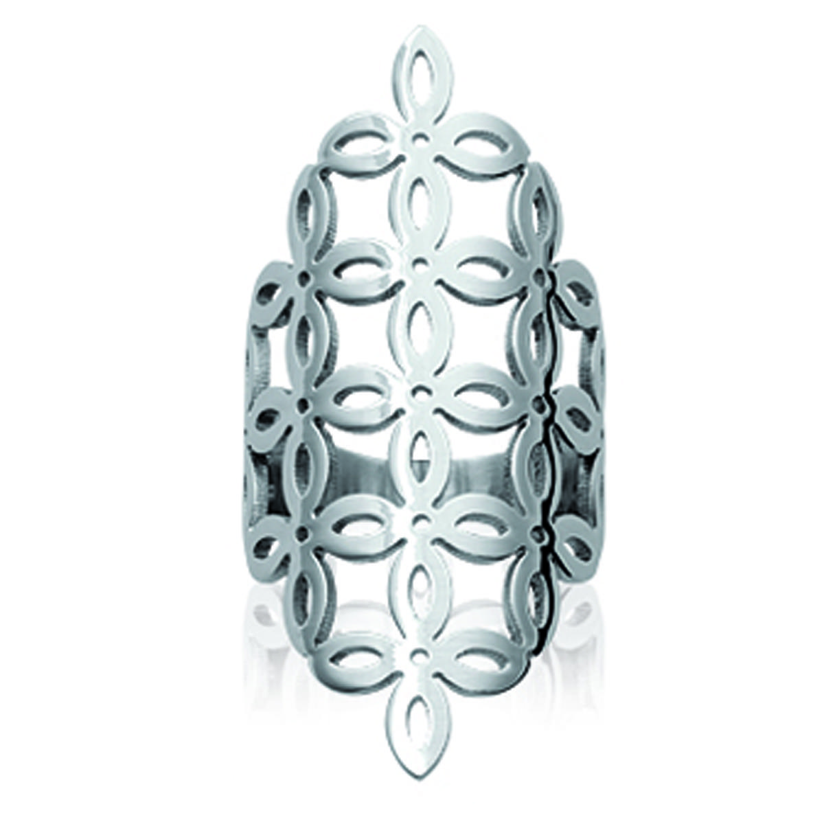 

Стальное кольцо Кармен серебро - 4 см