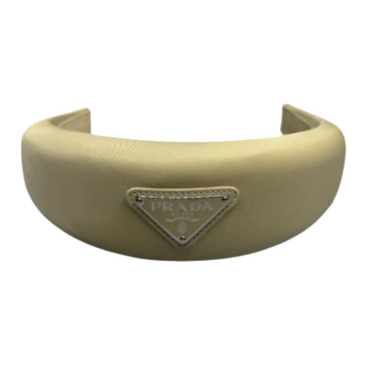 Prada Logo Nylon Headband Women accessories Beige IH016-2DMI-F0F024 F,Beige