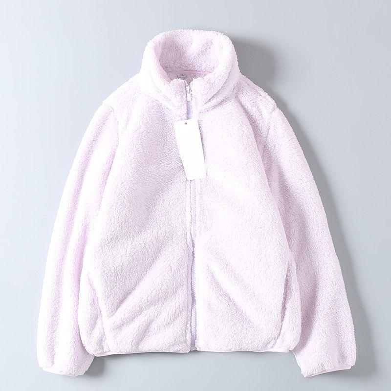 Women's Loose-Fitting Thick Warm Slim-Fit Stand-Collar Lamb Wool Fleece Coat for Spring and Autumn, Export Surplus