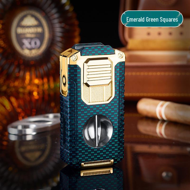 Triple Jet Cigar Lighter with V-Cutter & Puncher